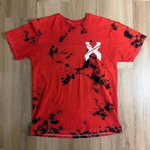 Excision Headbanger Men’s Shirt Red Black Tie Dye Sz M Ravewear Festival Rave